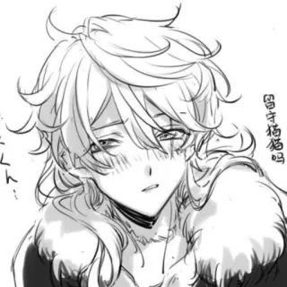 🤨 留守杨喵吗 anime, sketch, manga, character telegram sticker