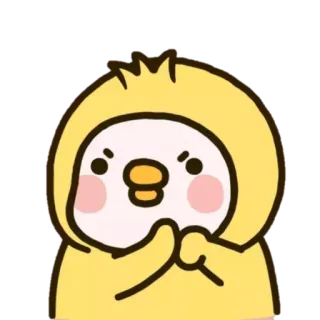 🐤 アヒル, かわいい, 漫画, 動物, ステッカー, 黄色 telegram sticker