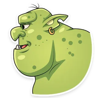😍 Troll, Zielony, Fantasy, Potwór, Kreskówka, Stwór telegram sticker