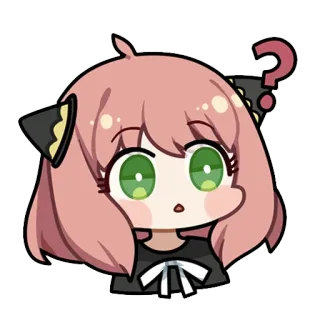 ❓ Anya Spy x Family anime, cartoon, spy x family, anya, charakter, frage, süß telegram sticker