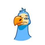 😳 vogel, dodo, cartoon, blauw, grappig, verdrietig telegram sticker