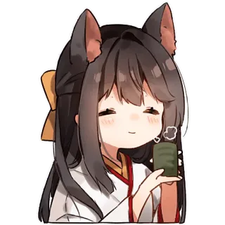 ☕ アニメ, 可愛い, かわいい, 女の子, 猫, 猫耳, マンガ telegram sticker