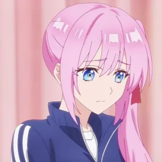 🐻 Anime, Pinke Haare, Blaue Augen, Cartoon, Animation, Weiblich telegram sticker