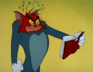 😡 Tom Cat Tom and Jerry мультик, кот, злой, чтение whatsapp sticker