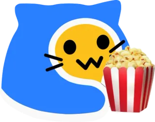 🍿 Katze, Popcorn, Essen, Emoji, Schauen, Süß telegram sticker