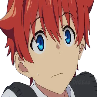 😐 Anime, Cartoon, Junge, Person, Kopf, rote Haare telegram sticker