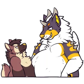 😑 Furry, Anthro, Lobo, Perro, Dibujos animados, Sticker telegram sticker