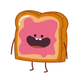 😅 Torrada, Desenho animado, Comida, Geleia, Pão, Fofo telegram sticker
