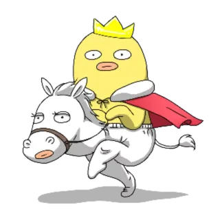 🐴 동물, 말, 왕, 왕관, 만화 telegram sticker