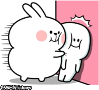 🤕 cartoon, bunny, friend, cute, illustration, kawaii telegram sticker