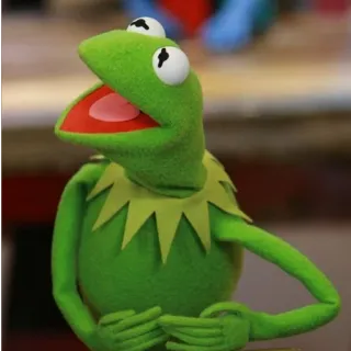 😁 Kermit 커밋, 머펫, 인형, 초록색, 개구리 telegram sticker