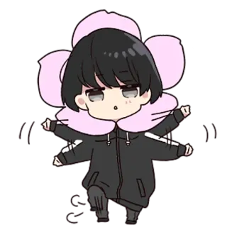 🙂 Chibi, Fleur, Mignon, Animé, Manga, Kawaii, Sticker whatsapp sticker