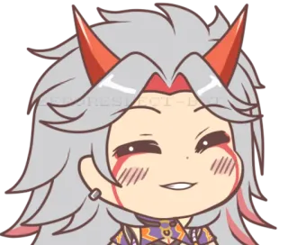 😁 Arataki Itto Genshin Impact Arataki Itto, Genshin Impact, Anime, Videojuego, Sticker, Chibi telegram sticker