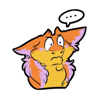 😐 furry, cartoon, animal, fox, expression, thinking telegram sticker