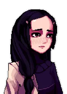 ☺️ pixel art, triste, ragazza, personaggio, ritratto telegram sticker