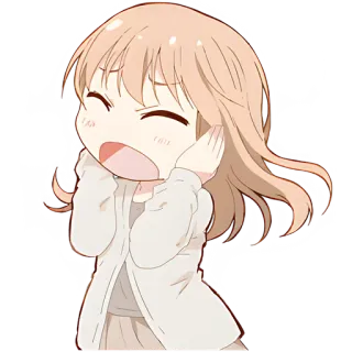 😣 애니메이션, 소녀, 귀여운, 귀엽다, 치비, 행복한 telegram sticker