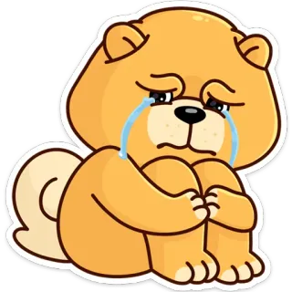 😭 triste, chorar, fofo, animal, urso, desenho animado telegram sticker