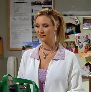 😶 Phoebe Buffay Friends Phoebe, Lisa Kudrow, Friends, Série TV, Années 90, Sitcom, Personnage whatsapp sticker