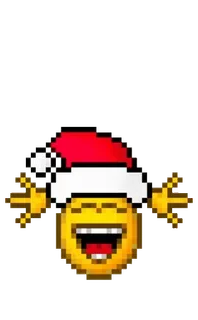 😄 이모티콘, 크리스마스, 산타 모자, 웃는 얼굴, 즐거운, 축하 whatsapp sticker