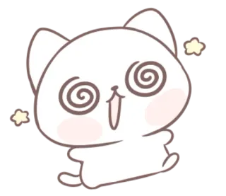 🐱 猫, 可爱, 贴纸, 卡通, 卡哇伊, 搞笑, 晕 telegram sticker