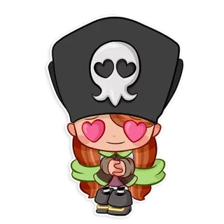 😍 Pirat, Schädel, Cartoon, Niedlich, Figur, Aufkleber, Liebe whatsapp sticker