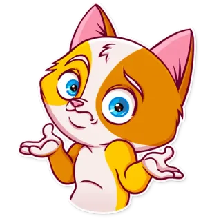 🤷 gatto, animale, cartone animato, carino, confuso, scrollata di spalle telegram sticker
