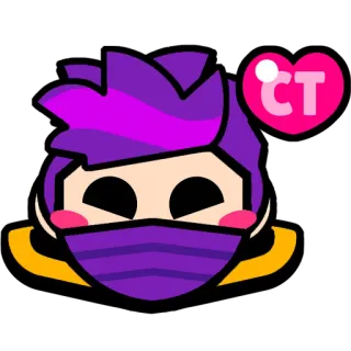 ❤️ CT cartoon, sticker, hart, personage, paars haar telegram sticker