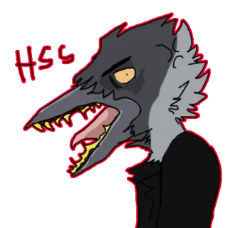 😡 HSS Cartone animato, Mostro, Animale, Arrabbiato, Uccello telegram sticker