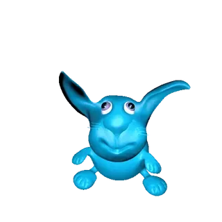 🐰 dier, cartoon, schattig, personage, fantasie, blauw telegram sticker