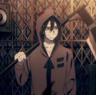 🦇 Zack Foster Angels of Death Anime, Sabit, Hoodie, Perban, Horor, Zack, Angels of Death telegram sticker