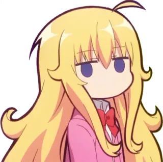 😶 Anime, Mangá, Fofo, Garota, Loira, Desenho animado telegram sticker