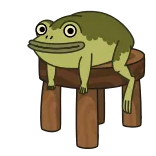 😉 rã, banco, desenho animado, verde, animal, sentado telegram sticker