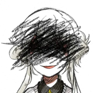 🤍 sticker, face, creepy, horror, blacked out, eerie telegram sticker