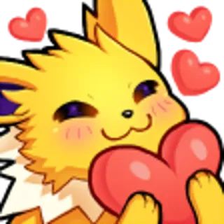 ❤️ Jolteon Pokémon jolteon, pokemon, corazón, lindo, anime, pegatina, dibujos animados telegram sticker