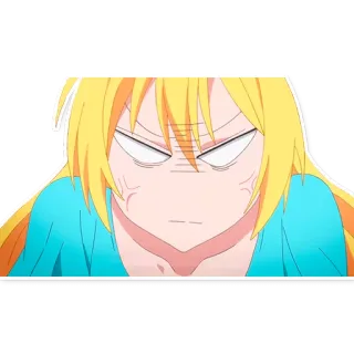 😠 Anime, Arrabbiato, Biondo, Cartone animato, Personaggio, Espressione telegram sticker