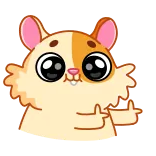 🫰 criceto, dito medio, animale cartone animato, carino, sticker telegram sticker