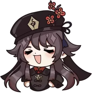 😎 Hu Tao Genshin Impact Ху Тао, Genshin Impact, персонаж видеоигры, милая, аниме whatsapp sticker