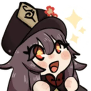 🌸 Hu Tao Genshin Impact anime, gioco, carino, scintillante telegram sticker