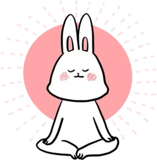 🧘‍♀ coniglio, coniglietto, meditazione, carino, animale, zen telegram sticker