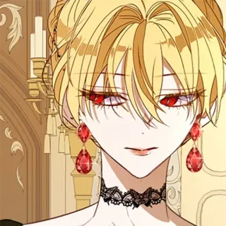 ♦️ Anime, Manga, Personaggio, Ritratto, Occhi rossi, Capelli biondi telegram sticker