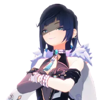 🌚 Yelan Genshin Impact video game, anime, mulher, personagem, genshin impact, yelan telegram sticker