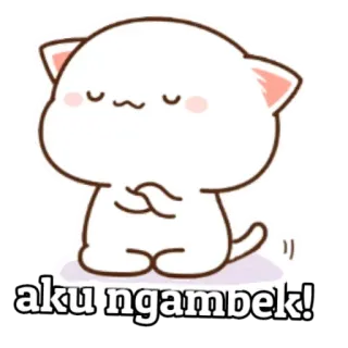 🐼 aku ngambek! кот, милый, аниме, животное, каваий, мультфильм telegram sticker