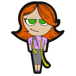 😊 мультфильм, швея, шитье, персонаж, женщина telegram sticker