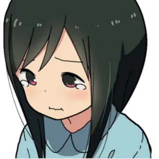 😢 Anime, Buồn, Khóc, Cô gái, Hoạt hình, Cảm xúc whatsapp sticker