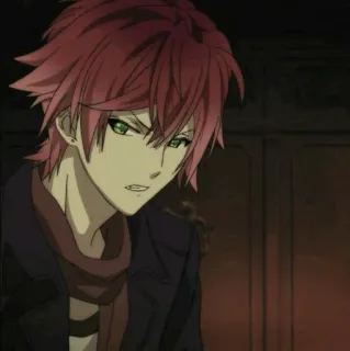 🕸 Ayato Sakamaki Diabolik Lovers Anime, Vampir, rote Haare, grüne Augen, Bishonen telegram sticker