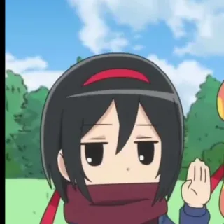 😎 Mikasa Ackerman Attack on Titan Anime, Chibi, Cartoon, Mädchen, Mikasa, Attack on Titan whatsapp sticker