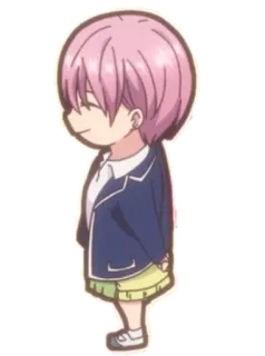 😌 Anime, Gadis, Seragam sekolah, Kartun, Rambut merah muda whatsapp sticker