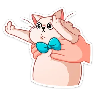 🖕 кот, средний палец, оскорбительный жест, наклейка, животное, мультик, иллюстрация telegram sticker