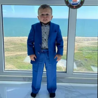 😈 Hasbulla Magomedov Hasbulla, suit, window, ocean, boy, mini khabib, mini khabib nurmagomedov telegram sticker
