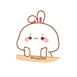 😐 @MongSeed carino, coniglio, coniglio, animale, adesivo whatsapp sticker